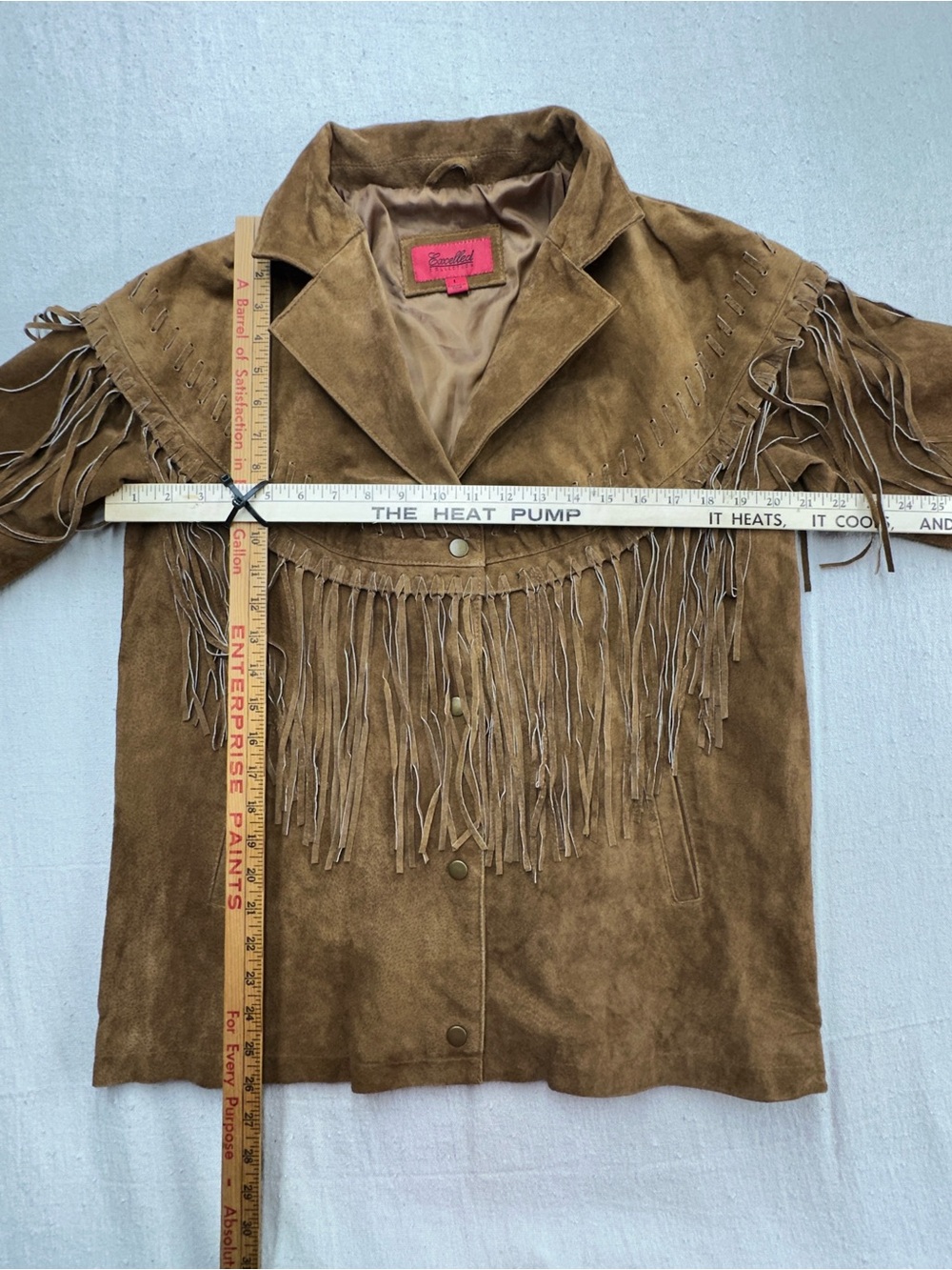 Excelled Collection NWT Suede Leather Fringe Western Jacket Large BOHO Ranch (e) - Picture 4 of 15